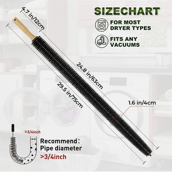 건조기 벤트 클리너 진공 부착물 가이드 와이어가 있는 구부릴 수 리무버 스크린 청소 호스, 03 B, 1개