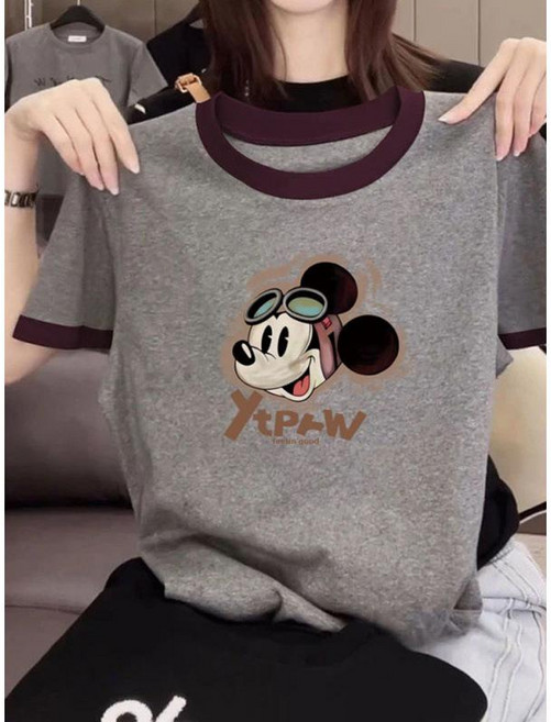 순면 배색 반팔 티셔츠 라운드넥 슬림핏 여름 데일리티