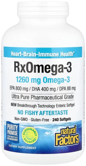 네추럴팩터스 Rx 오메가3 630mg 240소프트겔, 240정, 1개 - 쿠팡