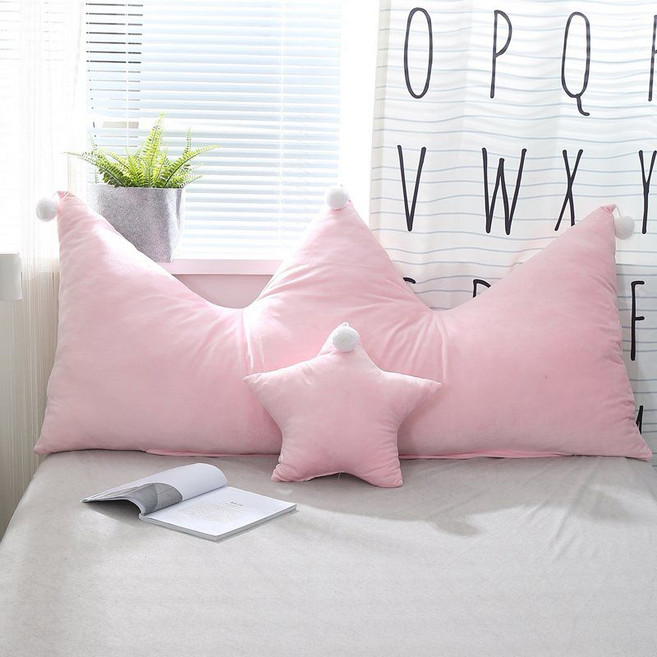 ZIPIA 침대 헤드고정 쿠션 등받이 등쿠션 침실 인테리어 보드, K.베이비벨벳크라운파우더+선물없음