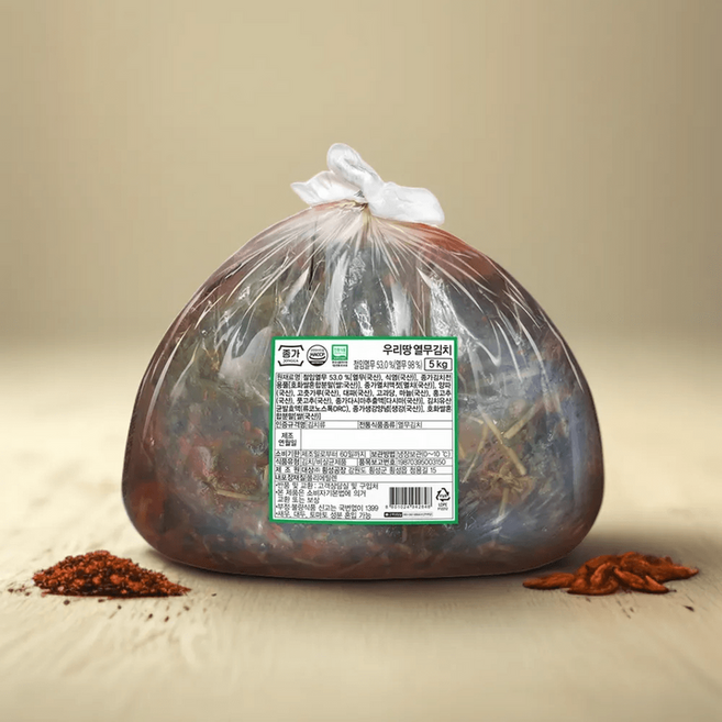 종가 외식용 열무김치 아삭아삭 김치 125750, 5kg, 1개