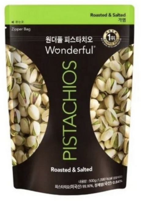 원더풀 가염 피스타치오 500g x 4개 하루견과류 카페 제빵 재료 수량제한 없음