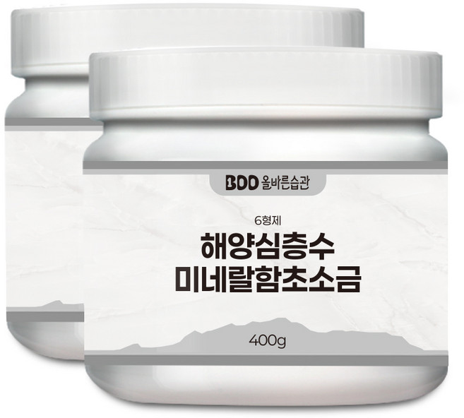 6형제 미네랄소금 미세플라스틱 불순물 제거 해양심층수 함초소금, 2개, 400g