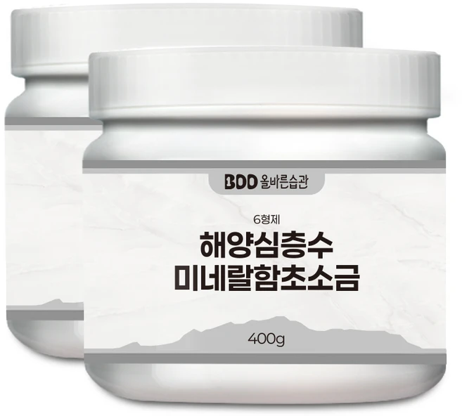 6형제 미네랄소금 미세플라스틱 불순물 제거 해양심층수 함초소금, 2개, 400g - 쿠팡