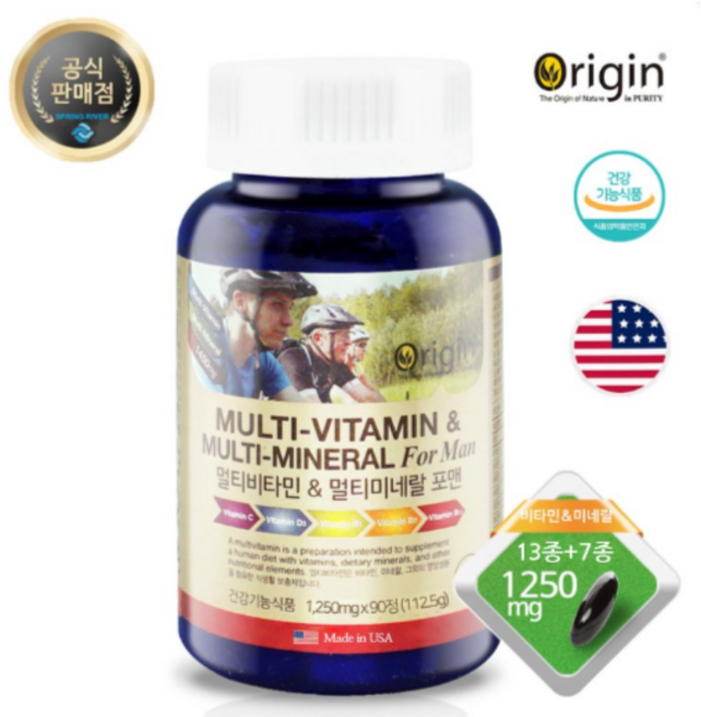 오리진 멀티비타민 앤 미네랄 포맨, 90정, 1개