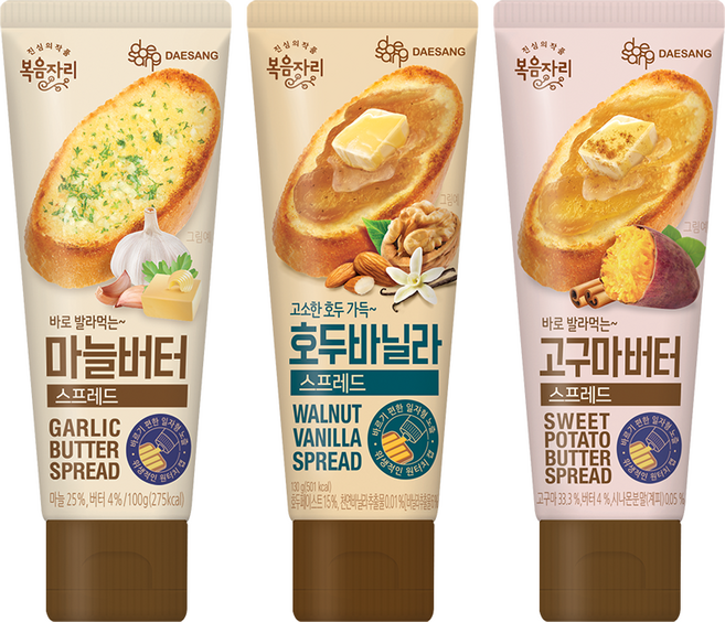 복음자리 짜먹는 스프레드 마늘버터 +고구마버터 +호두바닐라 (총3개), 3개, 130g