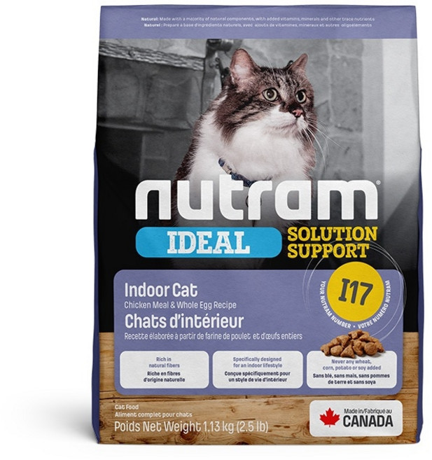 Nutram 紐頓 I17 室內化毛貓配方貓飼料, 1個, 2kg, 雞