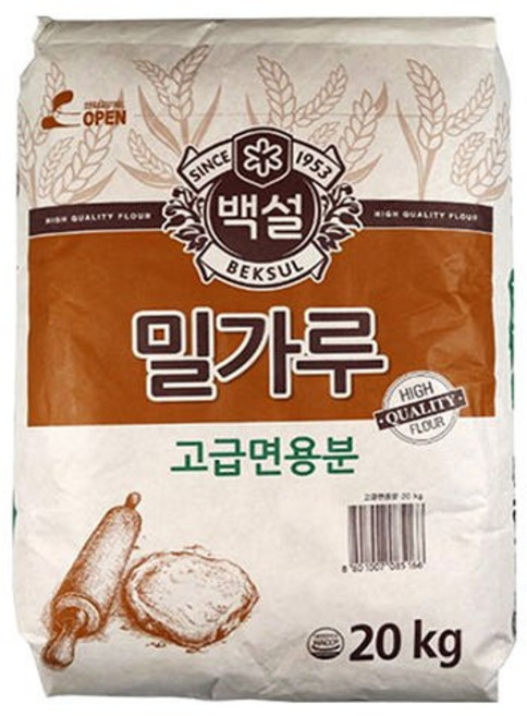 백설 밀가루 고급면용분, 1개, 20kg
