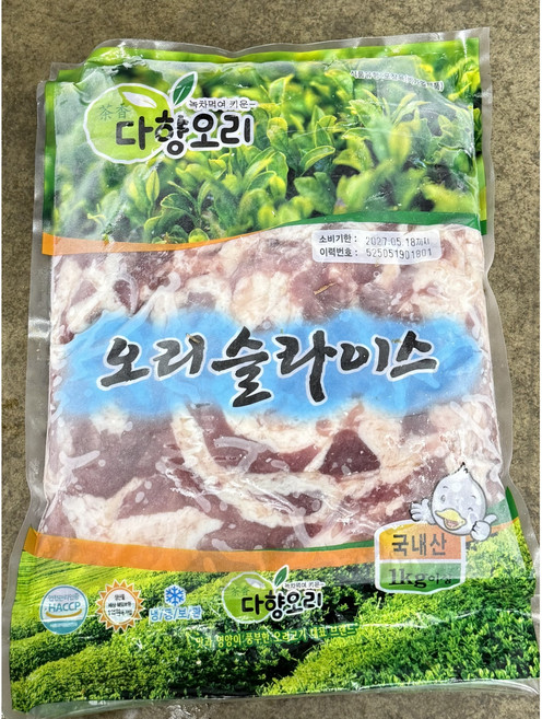 다향오리 오리슬라이스(국내산 생오리)1KG, 2개, 1kg