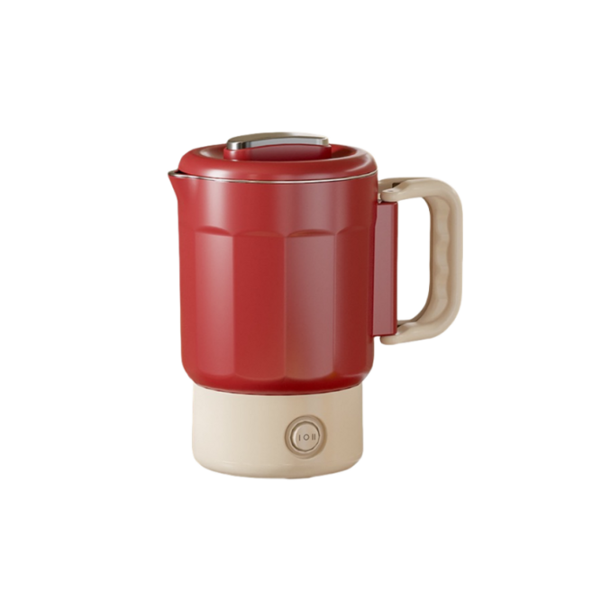 MorningSea 여행용 접이식 전기주전자 다기능캠핑주전자 800ML, 레드