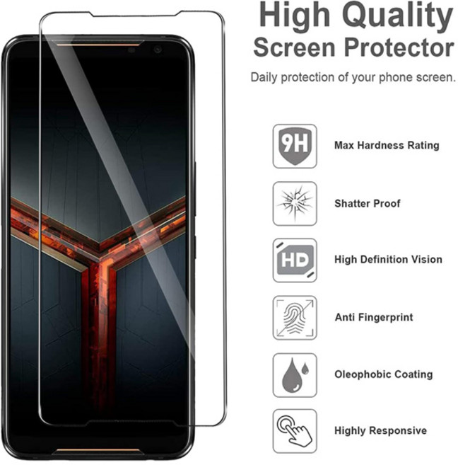 Asus Zenfone 8 9 ROG Phone 7 6 Pro 5 3 Strix 2 2.5D 9H 보호용 투명 스크린 보호 필름 용 4PCS 강화 유리, [00] 4 Pieces, [00] For ROG Phone 2