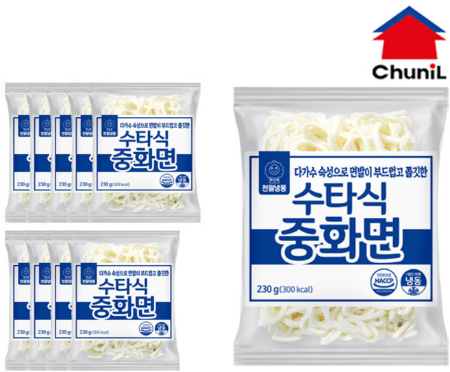 천일 짜장면 사리면 수타식 중화면, 230g, 10개