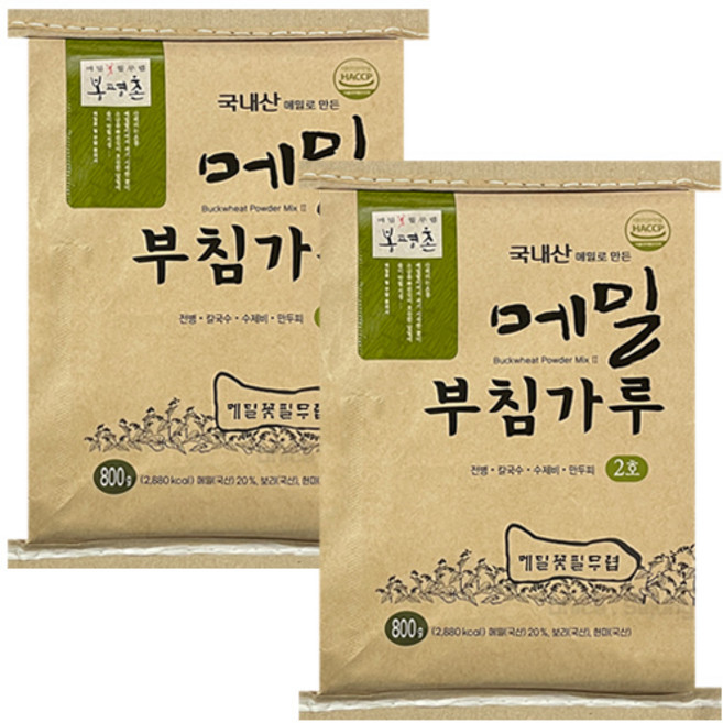 봉평촌 메밀부침가루 2호, 800g, 2개