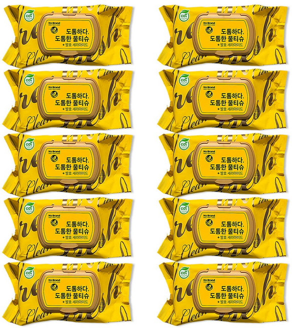 노브랜드 도톰한 100매 물티슈, 10개, 55g