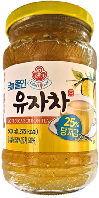 오뚜기 라이트 앤 조이 당을줄인 유자차, 500g, 1개입, 1개