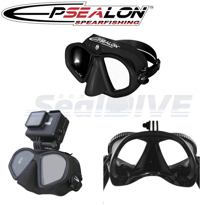 【海豹潛水】法國 Epsealon Masque SeaQuest Motion GoPro 面鏡 攝影面鏡 潛水面鏡, 單面鏡+原裝呼吸管