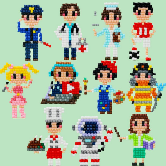 직업 디폼 블록 만들기 diy 진로 체험 교육 놀이 키트 초등 수업 교구 재료 블록, 경찰관