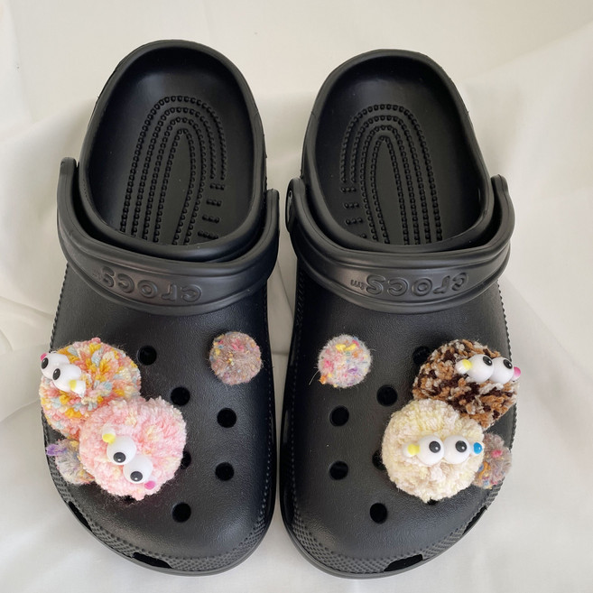 [그립] 겨울 신발 꾸미기 악세서리 컬러 먼지 폼폼이 부끄 시리즈 파츠 8P세트