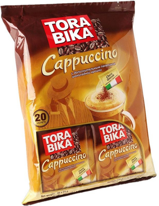 500g TORABIKA 카푸치노 3in1 인스턴트 커피 러시안 플레이버 인도네시아산 (해외직배송), 카푸치노 500g (20개입)