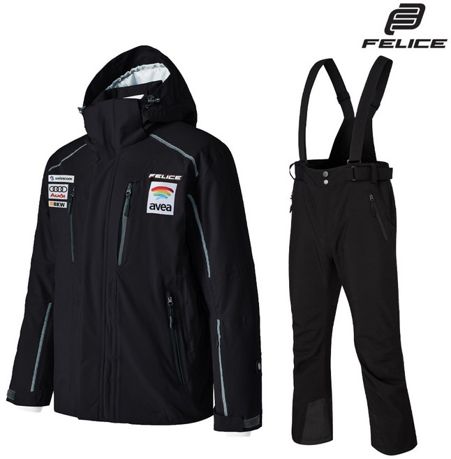 펠리체 스키복 베르디 베이직 빕 세트 블랙 보드복 겸용