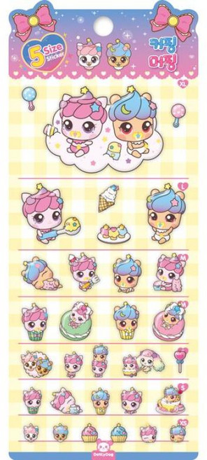 새콤달콤 캐치 티니핑 5사이즈 스티커 : 커핑머핑, 도티도그
