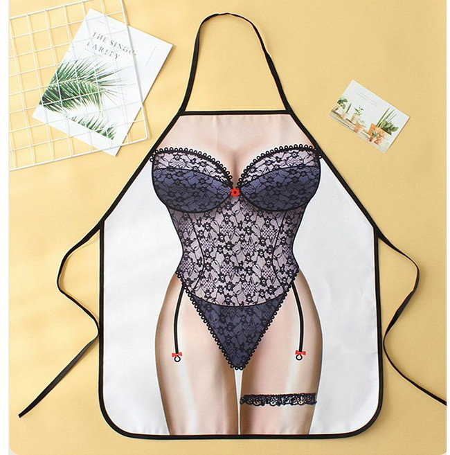 앨오앤지 캐릭터 앞치마 재미있는 친구 선물, 1개, 란제리 앞치마