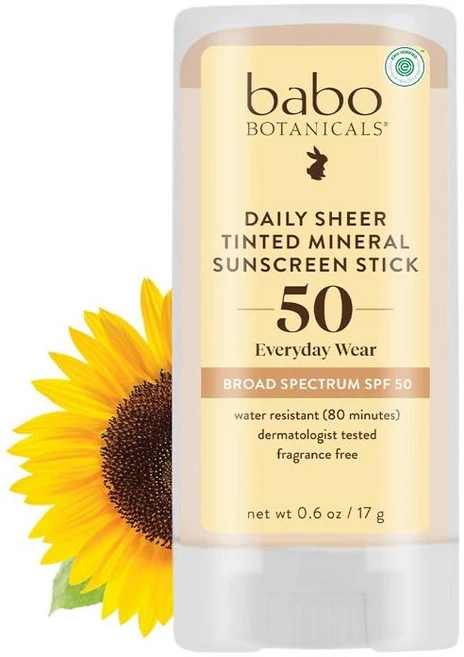Babo Botanicals 바보보타니칼 스틱 데일리 시어 틴티드 미네랄 SPF 50 17g, 1개 - 쿠팡