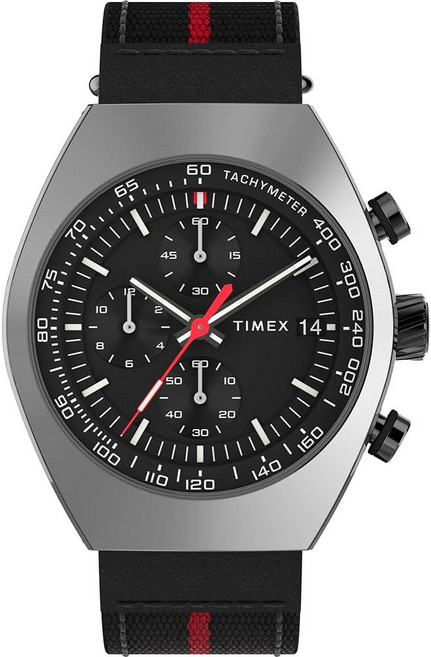 Timex 남성용 레거시 토노 42mm 시계 - 블랙 스트랩 블랙 다이얼 스테인리스 스틸 케이스 블랙/블랙/건메탈 모던.