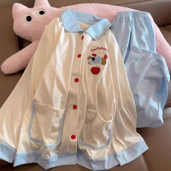 可愛卡通長袖長褲居家服套裝, 1個, f4d1v【褲子】XL 建議體重120-135斤