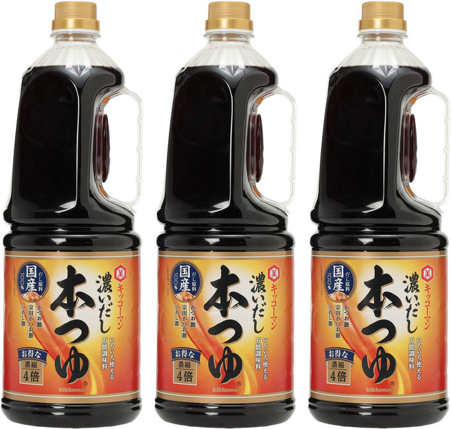 기꼬만 진한 육수 혼쯔유, 3개, 1.8L