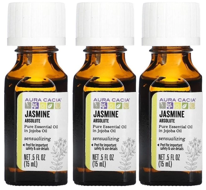 Aura Cacia 퓨어 자스민 에센셜 오일 15ml x3팩 - 쿠팡