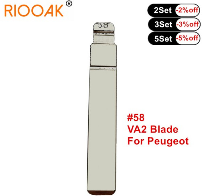 쿠쿠스토어 시트로엥 트라이엄프 푸조 307 #58 VA2 블레이드 메탈 포경 플립 KD VVDI Xhorse 원격 자동차