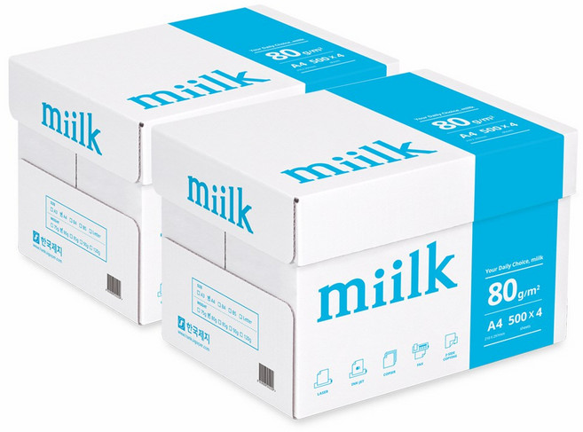밀크 복사용지 80g, 4000개, A4