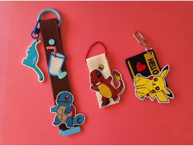 [ 미요랜드 ] 완제품 포켓몬네임택 포켓몬캐릭터 피카츄 파이리 꼬부기 와펜 네임택 3종류