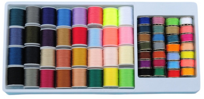 한현 소형 재봉틀 봉제사 실 60종, 1개, 혼색