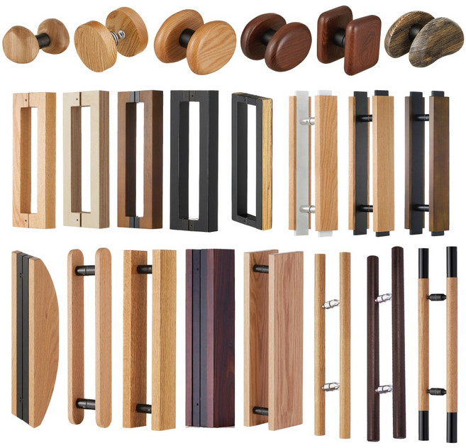 강화도어손잡이 유리문 상가 가마찌 우드 나무 원목, [C-18] 체리 원형 H자, 1개