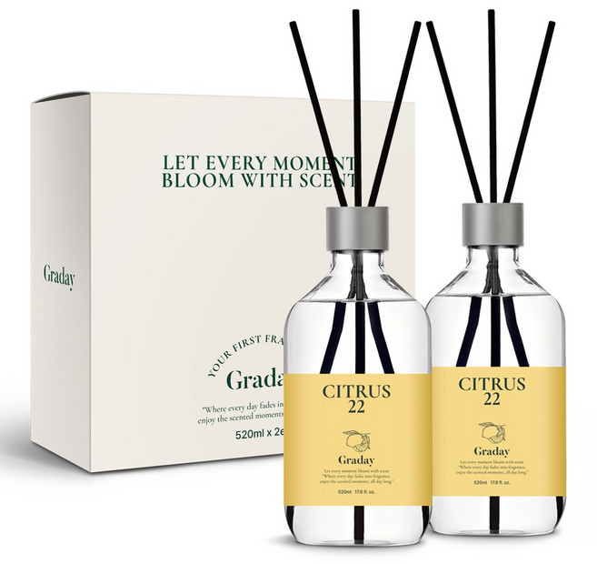 그라데이 디퓨저 선물세트, 2개, 520ml, 시트러스 22
