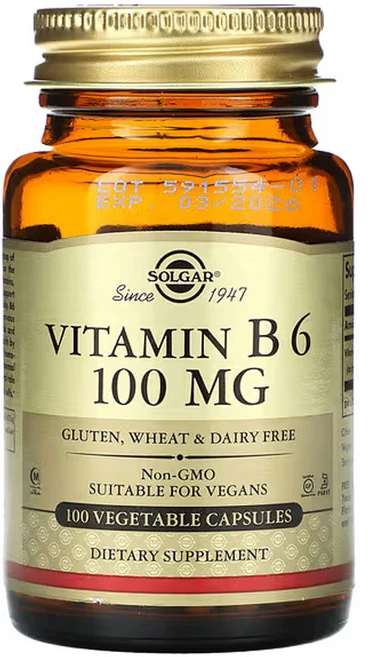 솔가 비타민 B6 100 mg 베지캡슐 100정, 1개 - 쿠팡