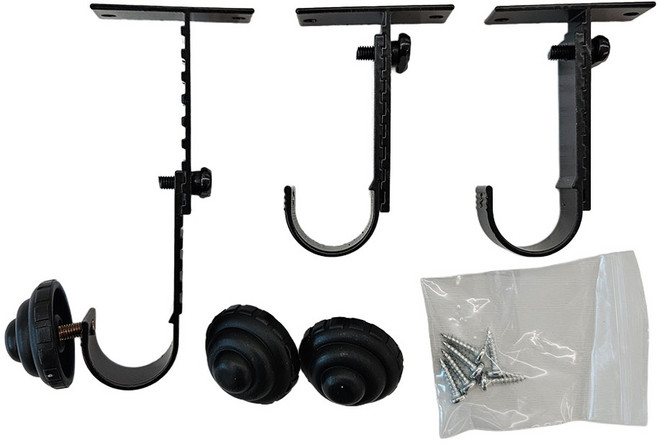 커블 커튼봉 조절브라켓, 1개, 알루미늄 블랙 25mm