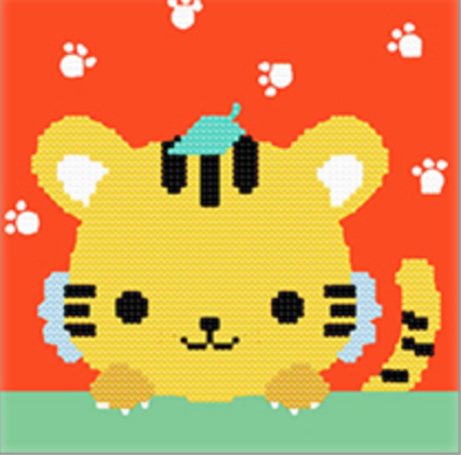 아이러브페인팅 테마 DIY 보석십자수 20 x 20 cm, 12간지 호랑이, 1세트