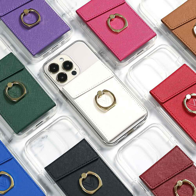 갤럭시A33 5G(A336) 후면 사피아노 카드수납 백포켓 핑거링 투명 젤리케이스