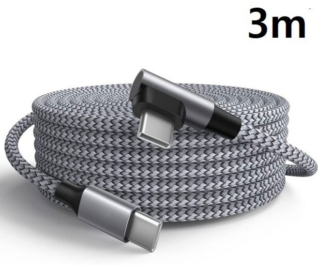 CCG123 C to C 60W 롱 케이블 C타입 고속충전 패브릭, 1개, CCG123 C to C 60W 꺽임형, 3m