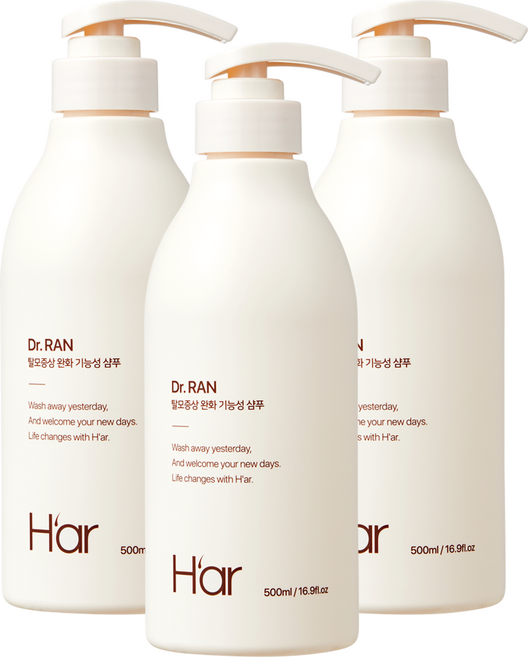 하아르H'ar NEW 계란유래 단백질 샴푸 달걀샴푸, 3개, 500ml