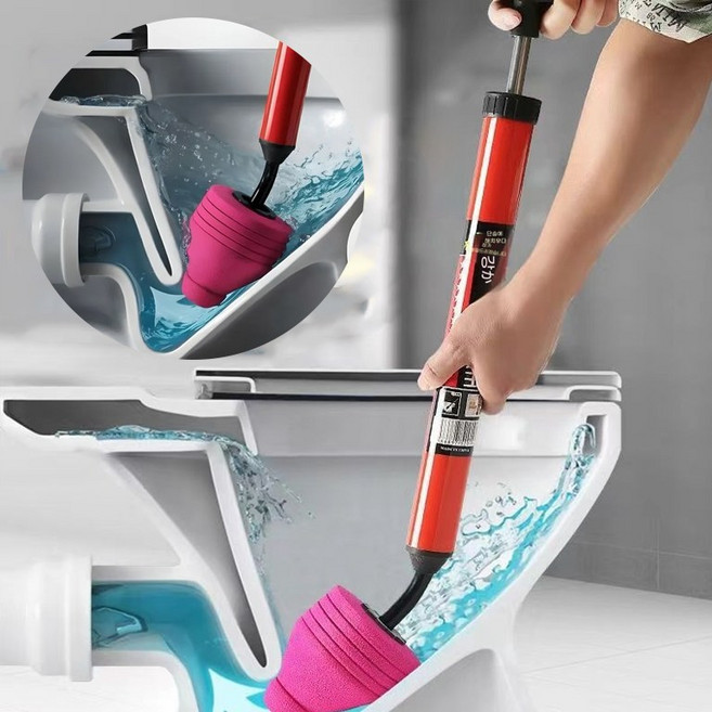 초강력 뚫어뻥 고압 변기 뚫는 기구 뻥뚫어 화장실 하수구 변기막힘 뚫어뻥 화장실 변기 뚫는 기구, 빨간색