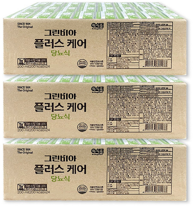 그린비아 플러스 케어 당뇨 환자 영양식, 72개, 200ml