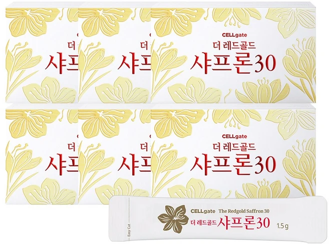 셀게이트 더 레드골드 샤프론30 1.5g, 6개, 28회분 - 쿠팡