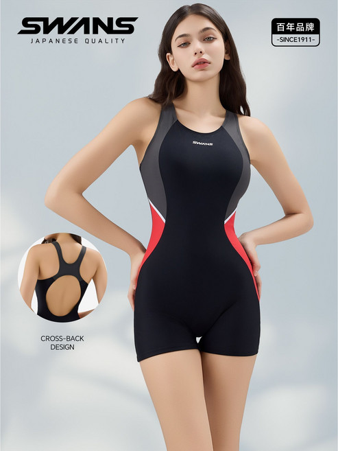 SWANS 泳衣 連體平角 訓練競速, XL