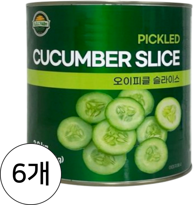지오씨팜 오이피클 슬라이스, 6개, 3kg