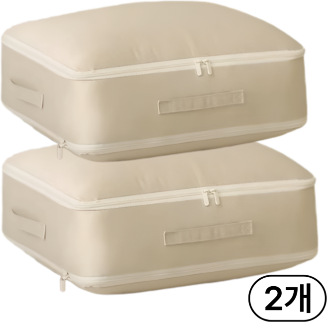 베라홈 이불 압축팩 정리함 압축 파우치, 2개, 베이지