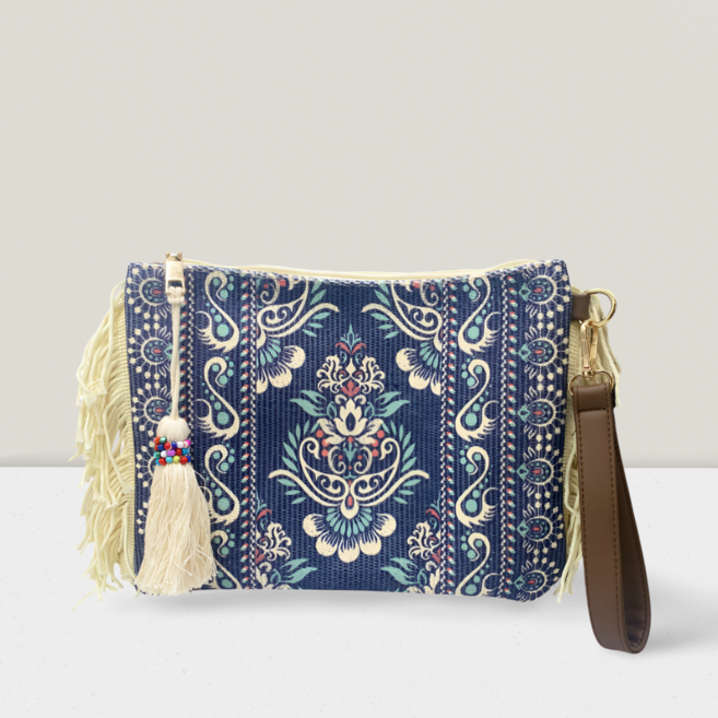 ON US 보헤미안 클러치백 파우치 백 프린지 에스닉 스타일 스트랩 미니백